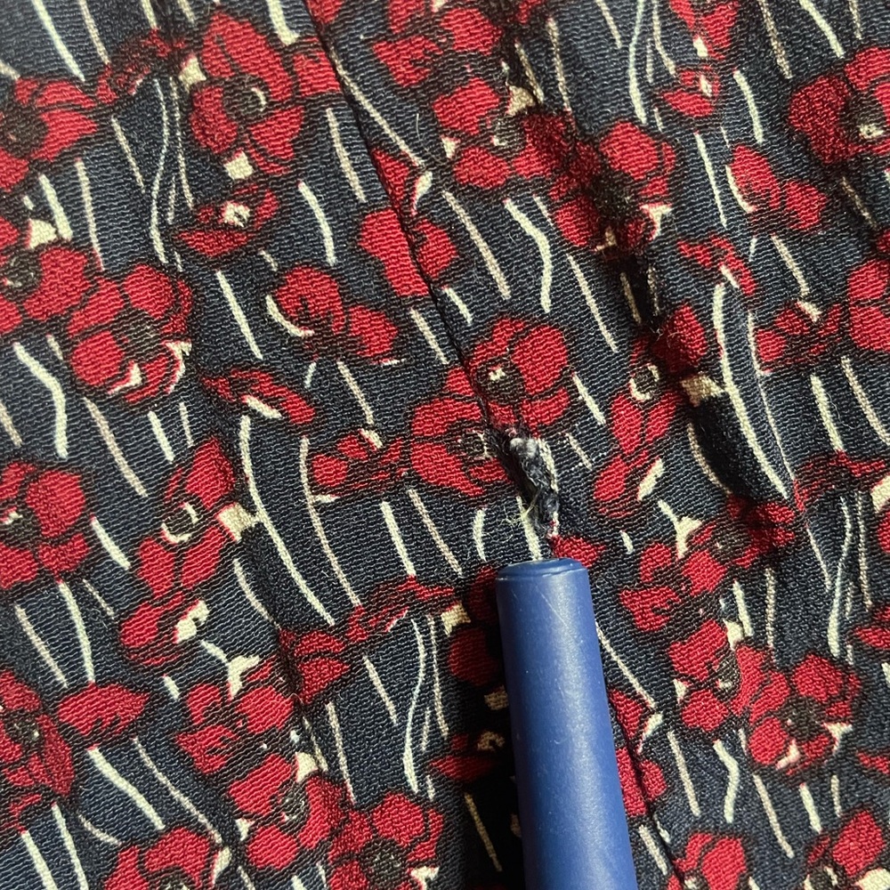 Vintage Laura Ashley Navy & Burgundy Midi Dress - Picture 8 of 11